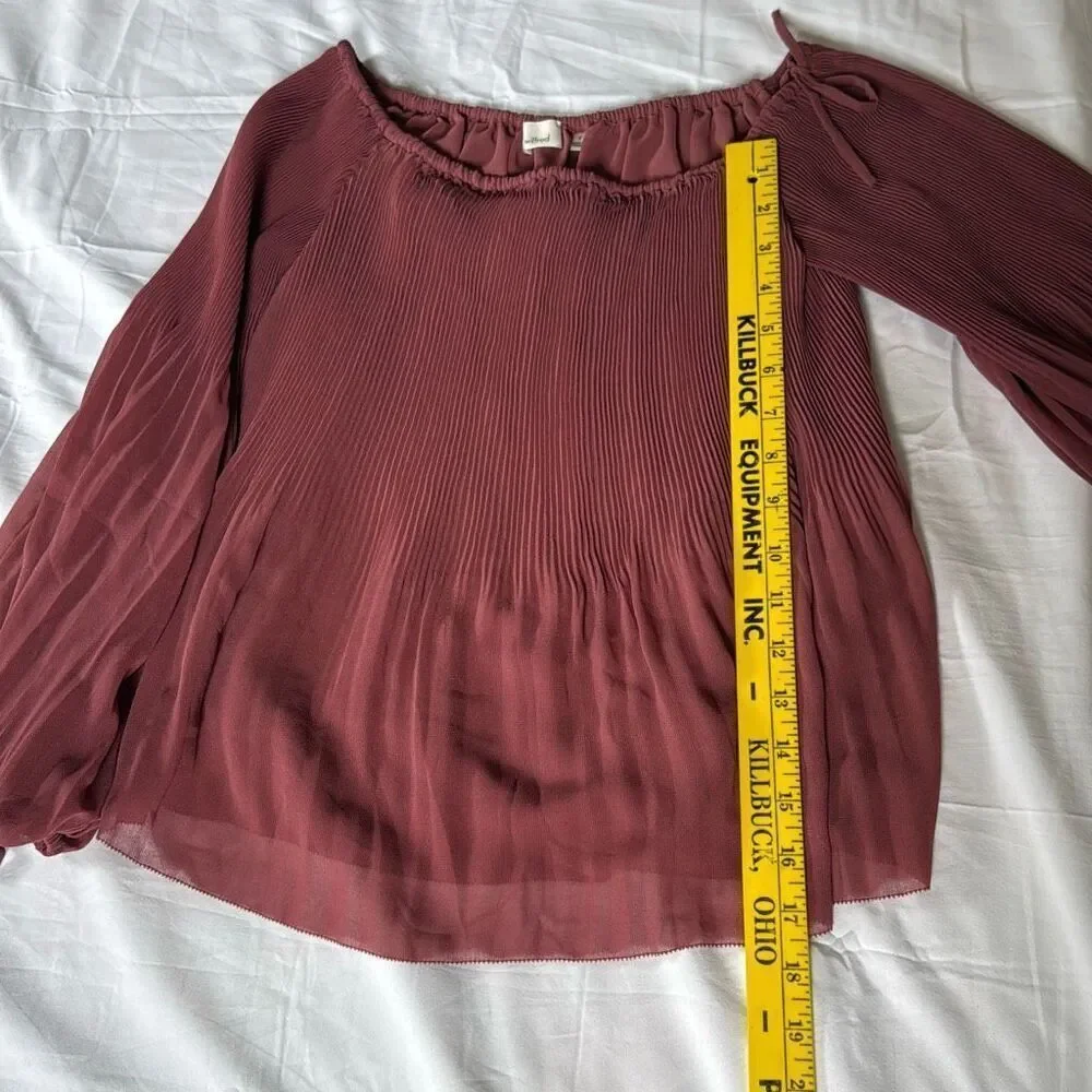 Wilfred aritizia Talance off the shoulder blouse shirt size small mauve flowy pl - Picture 7 of 10